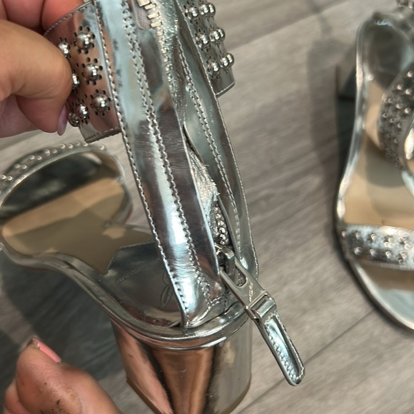 Brian Atwood Silver Studded Sandals - Picture 4 of 10